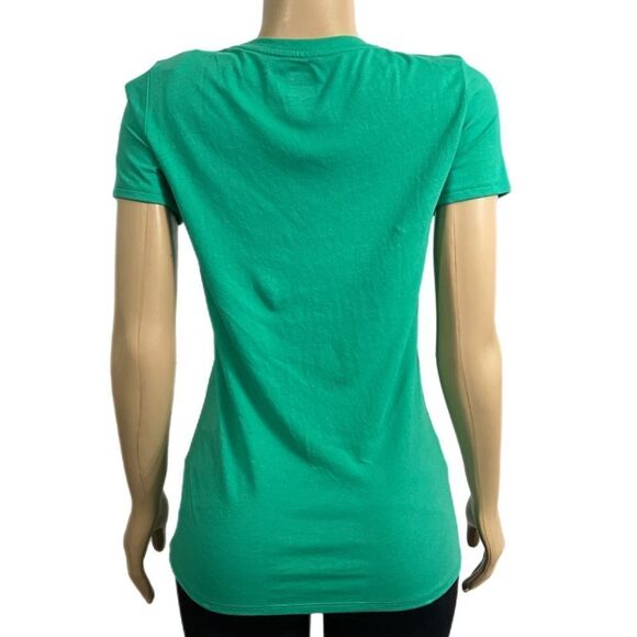 Victoria’s Secret Pink Everyday Crew Neck T-shirt Script Logo Green Xsmall - Picture 3 of 3